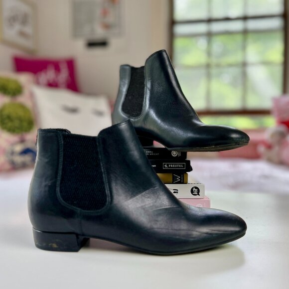 Karl Lagerfeld Black Leather Women's Booties, 7.5 - Picture 1 of 6